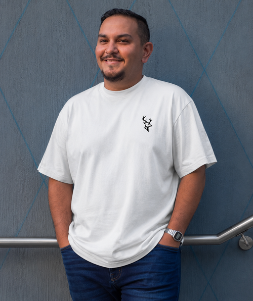 Roe embroidery Origin Tee – Premium White Regular Fit Cotton T-Shirt