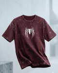Spider-Man — Crimson Web Unisex Acid Washed Oversized Tee