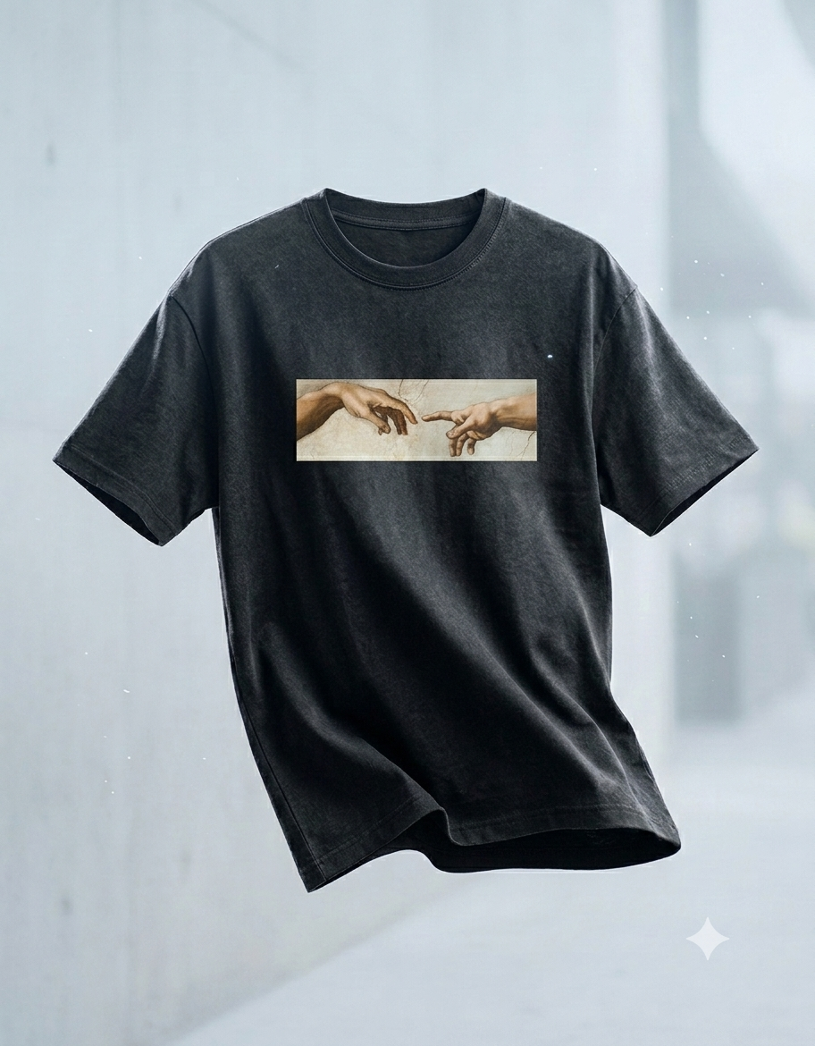Creation — The Divine Touch Black Oversized Unisex Tee