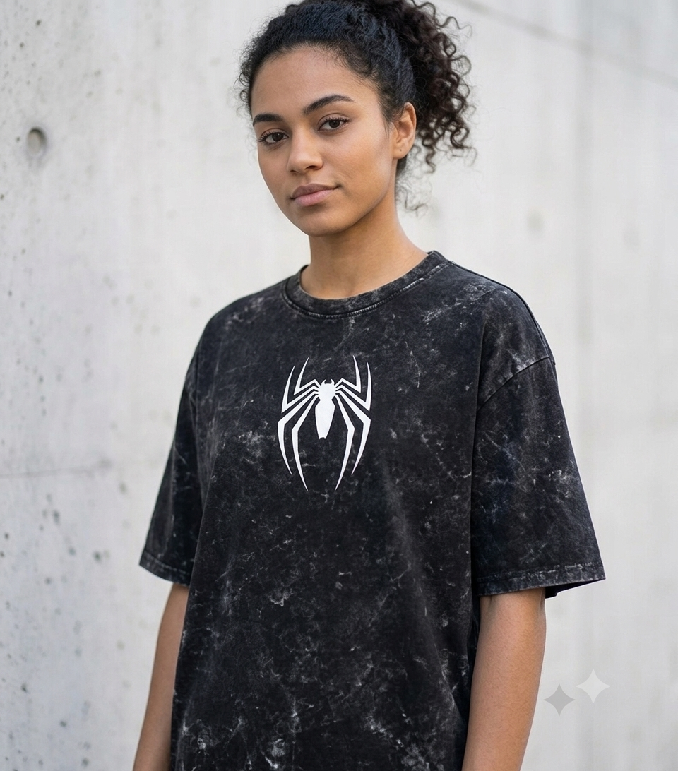 Venom — Web of Shadows Acid Washed Oversized Tee