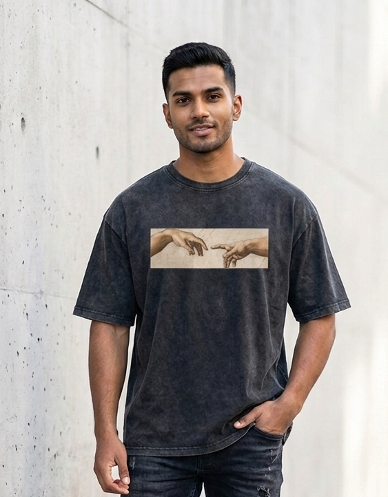 Creation — The Divine Touch Black Oversized Unisex Tee