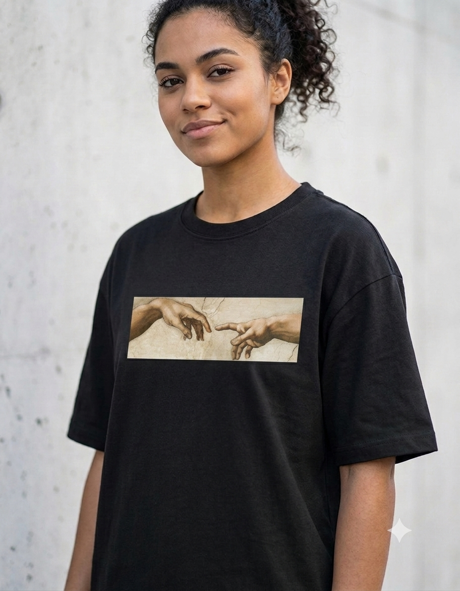 Creation — The Divine Touch Black Oversized Unisex Tee