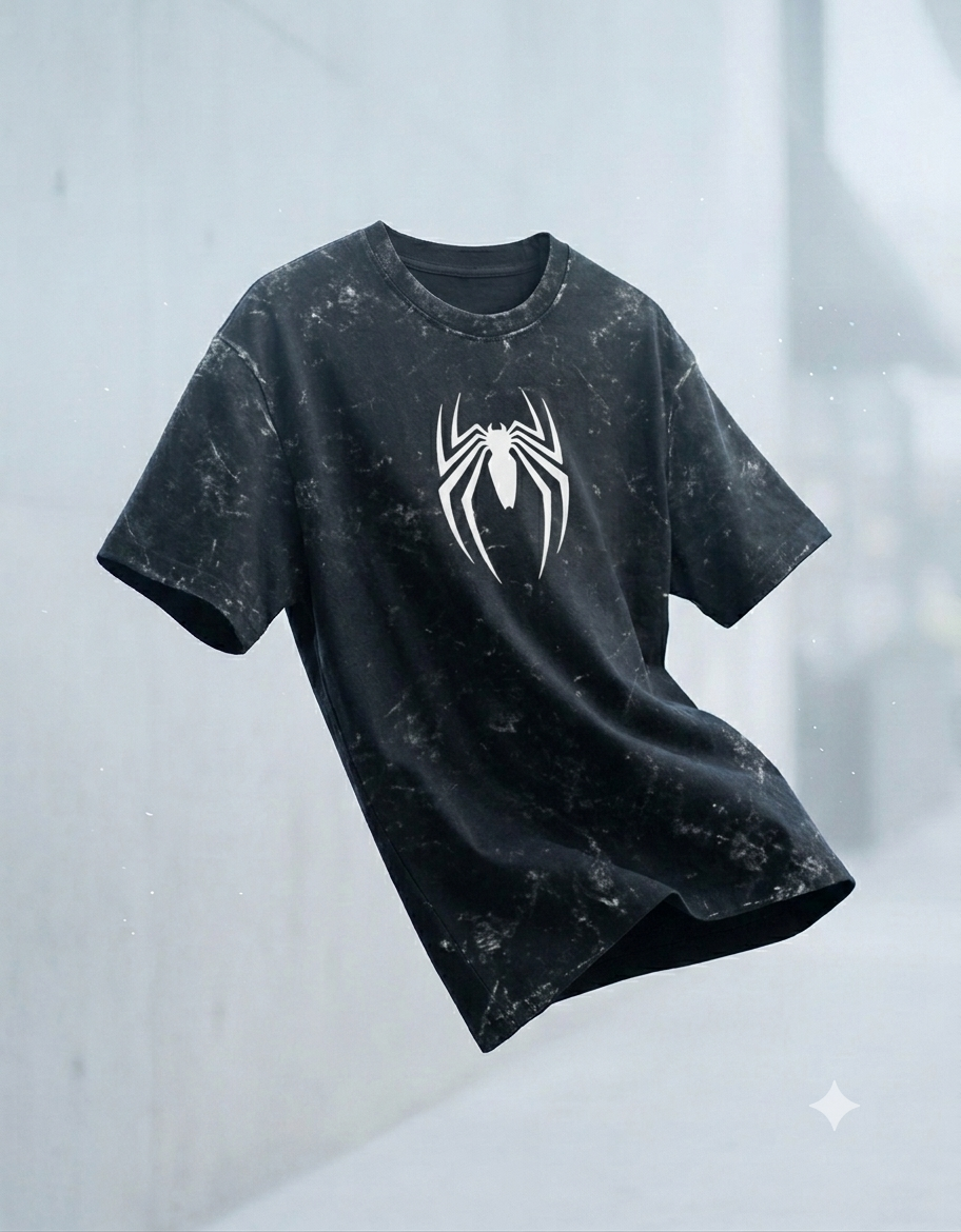 Venom — Web of Shadows Acid Washed Oversized Tee